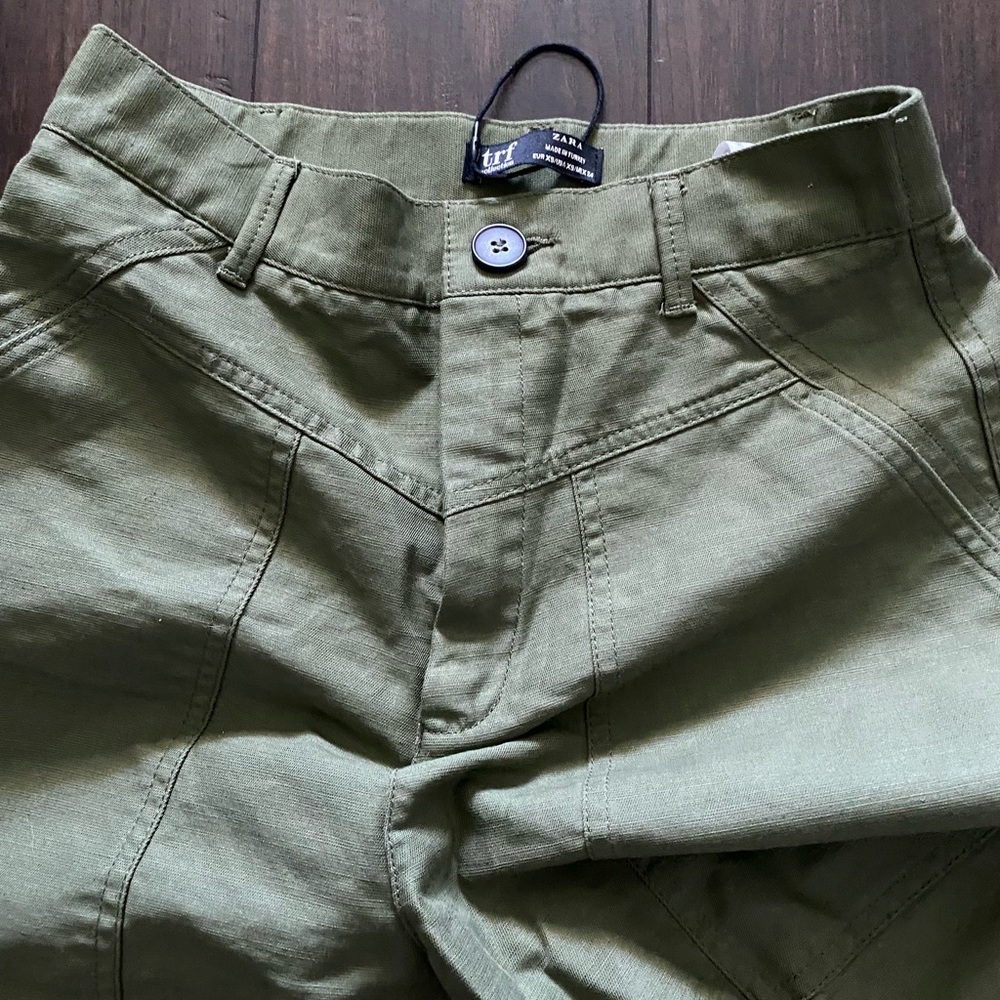 ZARA straight leg army green pants